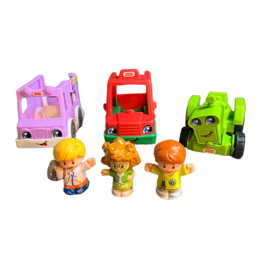 Fisher Price Little People Figures and Vehicles‎ Set Tractor Ice Cream Pizza Car